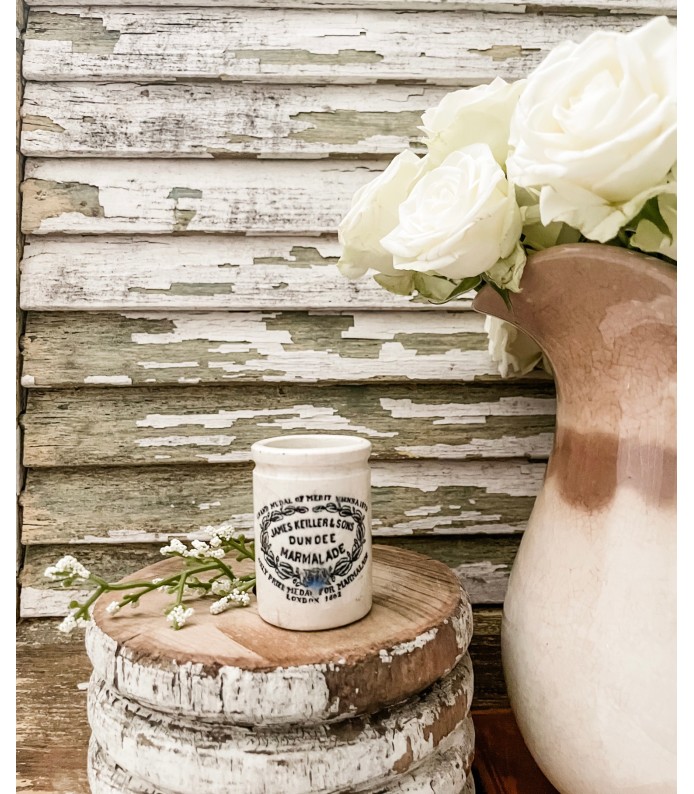 Antique English Ironstone - Rare Train Size James Keiller Dundee Marmalade crock 